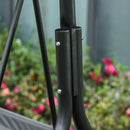 3-Person Porch Swing with Stand, Outdoor Swing for Patio Porch with Adjustable Tilt Canopy and Comfortable Swing Bench-Style Seat, Steel Frame, Gray