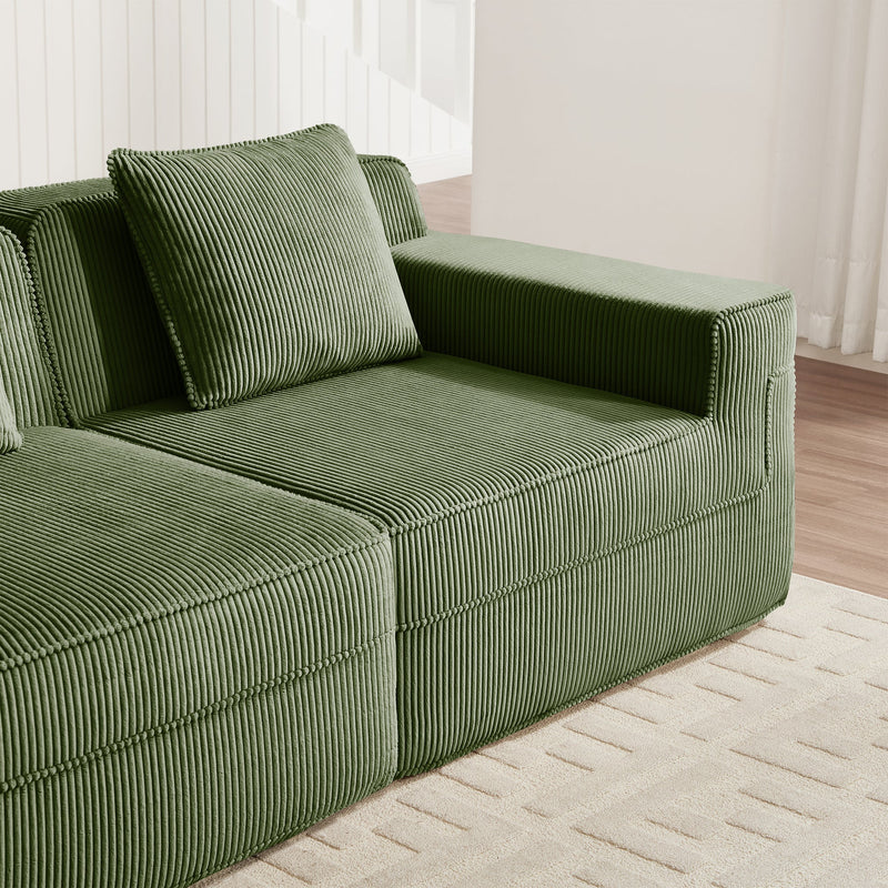 Ottoman Corduroy - Green, photo 5 of 7