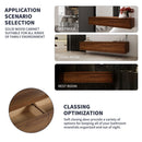 Contemporary Wall Mounted Bathroom Vanity With Dual Resin Sink And Soft Close Drawer