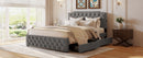 Upholstered Platform Bed With 2 Drawers And 2 Sets Of USB Ports On Each Side, Fabric