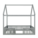 Wood House Bed With Fence And Door by HouseOfZazla
