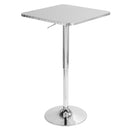 Bistro - Contemporary Adjustable Square Bar Table - Silver