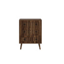 3 Drawer Dresser, Storage Cabinet With Vertical Grooves For Bedroom - Walnut by HouseOfZazla