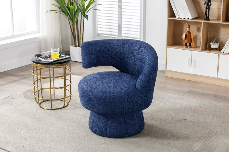 360 Degree Swivel Cuddle Barrel Accent Chairs, Round Armchairs with Wide Upholstered, Fluffy Fabric Chair for Living Room, Bedroom, Office, Waiting Rooms
