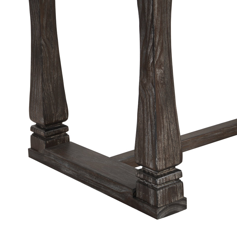 6 Person Dining Table Set, 60 inch Kitchen Table Set for 6 People,4 Chairs with Backrest,2-Person Tufted Seat Bench, Grey Tabletop