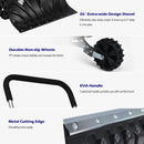 Rolling Snow Pusher Shovel with Adjustable Handle by LJGDeals