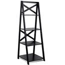4-tier Leaning Free Standing Ladder Shelf Bookcase-White by LJGDeals