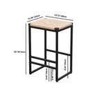 Boho Style Backless Bar Stools (Set of 2) With Paper Rope Woven Seat & Metal Frame For Kitchen Counter by HouseOfZazla
