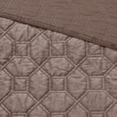 3 Piece Velvet Quilt Set Taupe Full/Queen