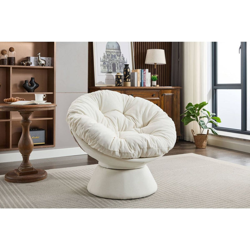 Oversized Swivel Accent Chair, 360 Swivel Barrel Chair, Papasan Chair for Living Room Bedroom