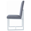 Upholstered Dining Chair Set With Base (Set of 2) - Gray by HouseOfZazla