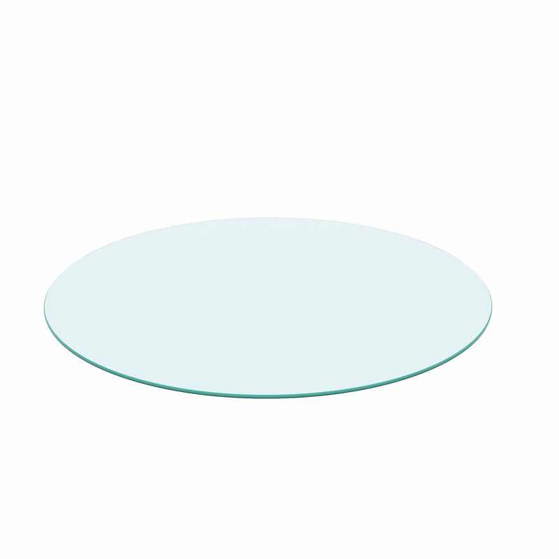 36" Inch Round Tempered Glass Table Top Clear Glass 1/4" Inch Thick Round Polished Edge