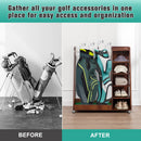 Premium Wooden Golf Bag Organizer for Garage
