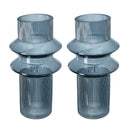 D5.9x11.8'H Fluted Accent Vases with Ribbed Design, Set of 2 by HouseOfZazla