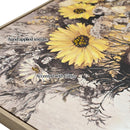 Beauty Lady Wall Art Gold and White Floral Canvas Artwork 24x24 Inch by HouseOfZazla