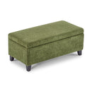 Storage Ottoman with Flip-Top Lid, Easy Assembly, Boucle Fabric & Rubber Wood Legs by HouseOfZazla