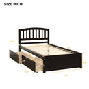 Platform Storage Bed Wood Bed Frame With Two Drawers And Headboard by HouseOfZazla