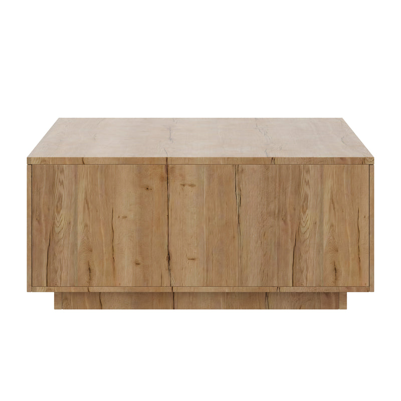 33.25-Inch Square Coffee Table with 4 Drawers, Natural, photo 8 of 10