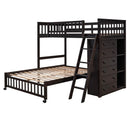 Bunk Bed With 6 Drawers And Flexible Shelves, Bottom Bed With Wheels by Unique Piece Furniture