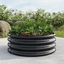 32.08"x11.4" Tall Round Raised Garedn Bed,Metal Raised Beds for Vegetables, Outdoor Garden Raised Planter Box, Backyard Patio Planter Raised Beds for Flowers, Herbs, Fruits Black