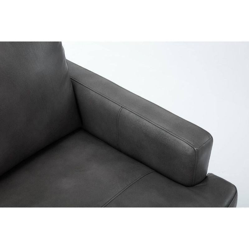 77"Antique Gray Luxury Genuine leather match contemporary sofa with USB charger,3 seats comfy coach for living room home office