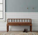 Artisan Furniture Solid Wood Bordeaux Leather Bench