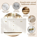 60" White French Bathroom Vanity