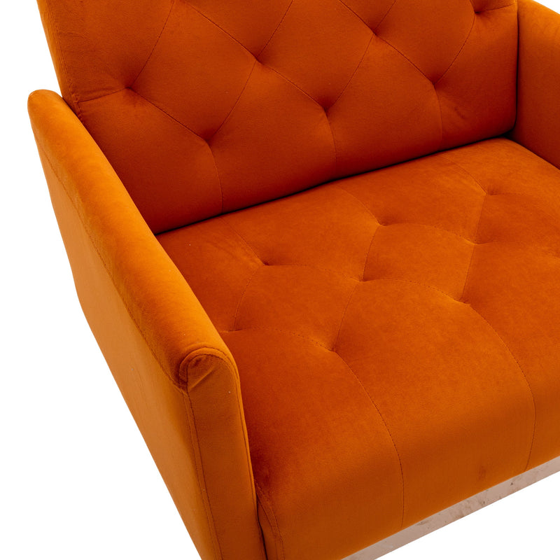 Accent Chair, leisure single sofa with Rose Golden feet