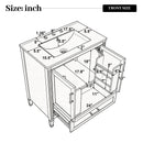 Elegant Fluted Bathroom Vanity With Sink, Soft Close Doors & Drawer by HouseOfZazla
