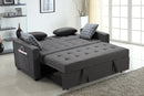 William - Sleeper Sofa With 2 USB Charging Ports And 4 Accent Pillows - Gray by HouseOfZazla