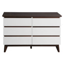6-Drawer Double Dresser with Wide Drawers,White Dresser for Bedroom, Wood Storage Chest of Drawers for Living Room Hallway Entryway, 47.2" W x 15.74" D x 30 .7"H