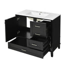 Bathroom Vanity, Modern Bathroom Cabinet With Sink Combo Set, Bathroom Storage Cabinet With A Soft Closing Door And 3 Drawers, Solid Wood Frame by HouseOfZazla