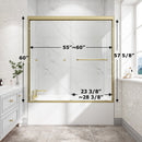55"-60" W x 60" H Brushed Shower Door by HouseOfZazla