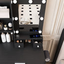 Vanity Desk Set with LED Lighted Mirror & Padded Stool