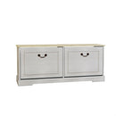 Shoe Storage Bench with 2 Flip Drawers and Adjustable Shelf - Antique