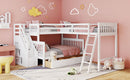 Solid L Shaped Bunk Bed With 3 Drawers, Ladder And Staircase by HouseOfZazla