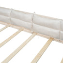Wood Full Size Upholstered Platform Bed with Guardrail and Pillow by HouseOfZazla