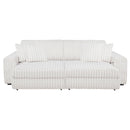 Jacana Corduroy Upholstered Dual Power Chaise Sofa Ivory