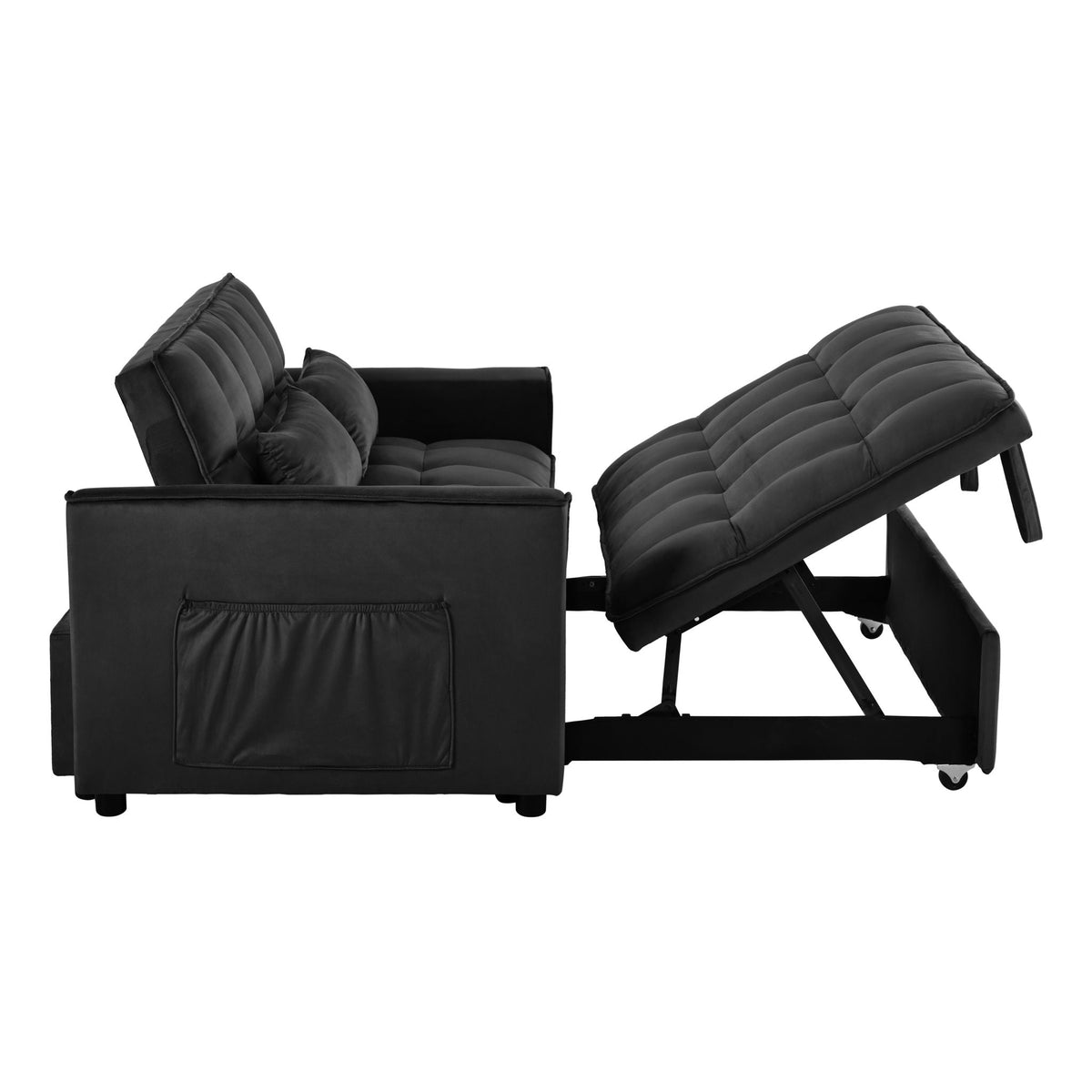 3 In 1 Pull Out Couch Convertible Sofa Bed With Reclining Backrest, photo 31 of 35