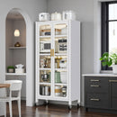 6 Tier Storage Cabinet With Transparent Door, Adjustable Shelves & Wheels by HouseOfZazla