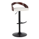 Grotto - Contemporary Adjustable Barstool With Swivel With Rounded T Footrest (Set of 2) by HouseOfZazla