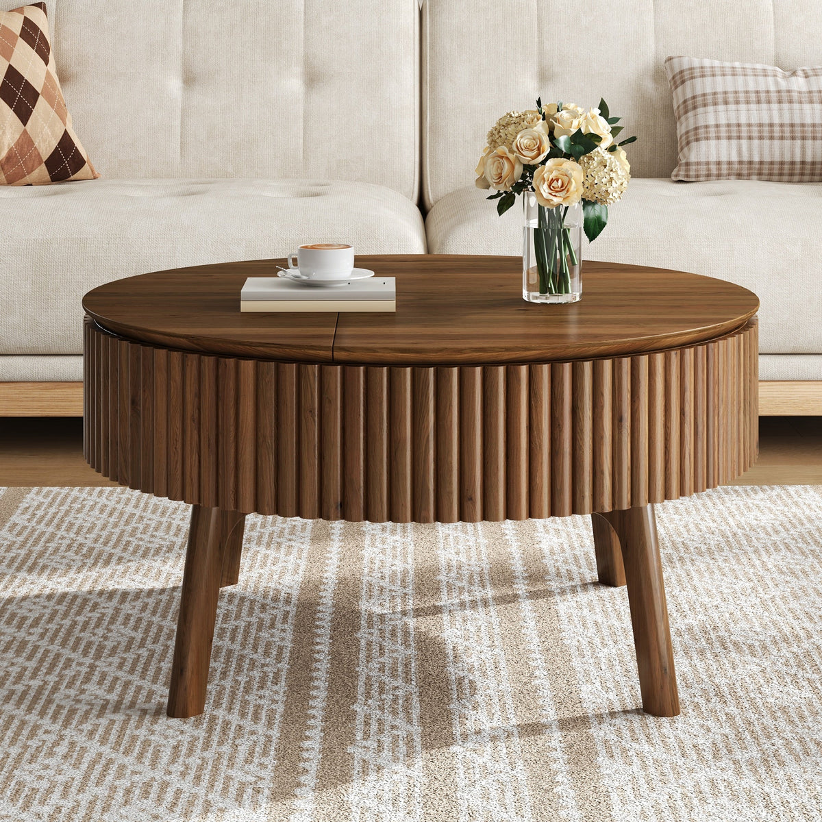 Modern Round Lift-Top Coffee Table, photo 4 of 10
