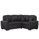 87.4"Sectional Sleeper Sofa with USB Charging Port and Plug Outlet,Pull-Out Sofa Bed with 3 Pillows, L-Shape Chaise for Living Room Small Apartment,Black