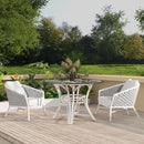 Rowan - Rope Barrel Back Patio Accent Arm Chair (Set of 2) - Optic White by HouseOfZazla