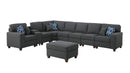 Hannah - Sectional Sofa With Ottoman - Dark Gray by HouseOfZazla