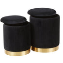 Marla - Contemporary Nesting Pleated Ottoman Set by HouseOfZazla