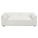 82x36" Modern Loop Yarn Fabric Sofa, One-Piece Seat Frame, Minimalist 2-3 Seat Couch Easy to Install, Loveseats with Extra Wide Domed Arms for Living Room, Bedroom, Apartment, Office(2 Pillows)