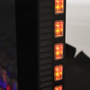 36" 1500W Electric Wall-Mounted Fireplace with Flame Effect, 7 Color Background Light and Side Light, Black