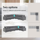 Convertible L Shaped Sectional Corner Couch With Armrest Storage Cup Holders USB Charger, Irregular Corner Oversized Comfy Modular Sofa by Unique Piece Furniture
