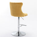 Swivel Barstools Adjusatble Seat Height From 25-33", Modern Upholstered Base Bar Stools With Backs Comfortable Tufted For Home Pub And Kitchen Island (Set of 2)